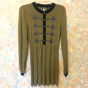 Olive Green Military Style Dress Size Medium